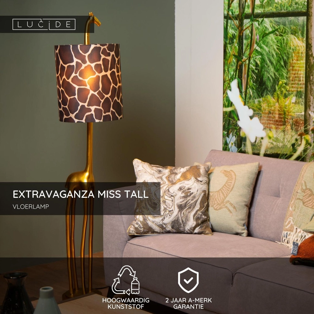 Tafellamp Extravaganza Miss Tall giraffe goud met zwart Lucide 5411212105431