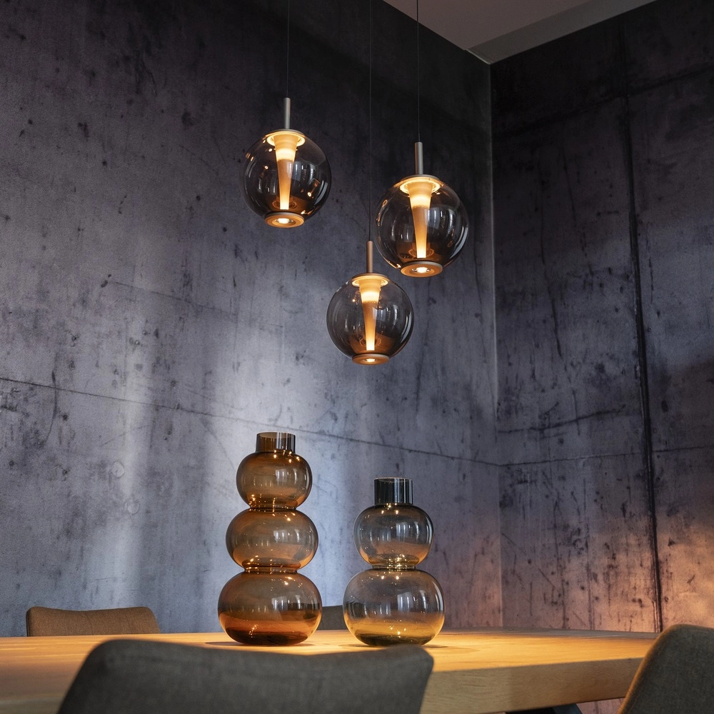 Vide hanglamp Pure E-Infinty bronce met amber glas Paul Neuhaus 4012248398166