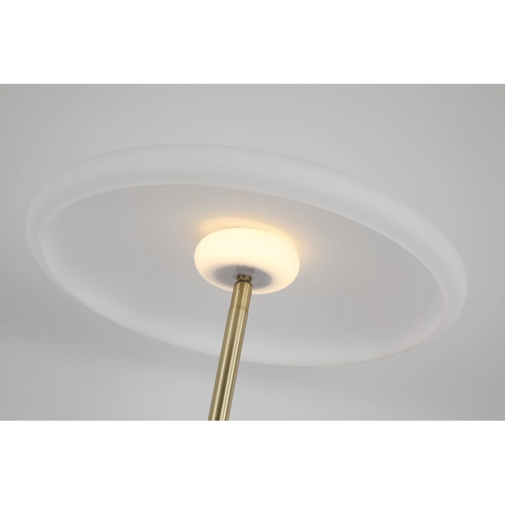Vloerlamp Record goud met wit glas Searchlight 5053423298849