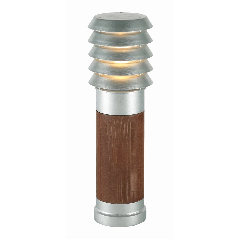 Zinken terraslamp Selhalm met hout 49cm