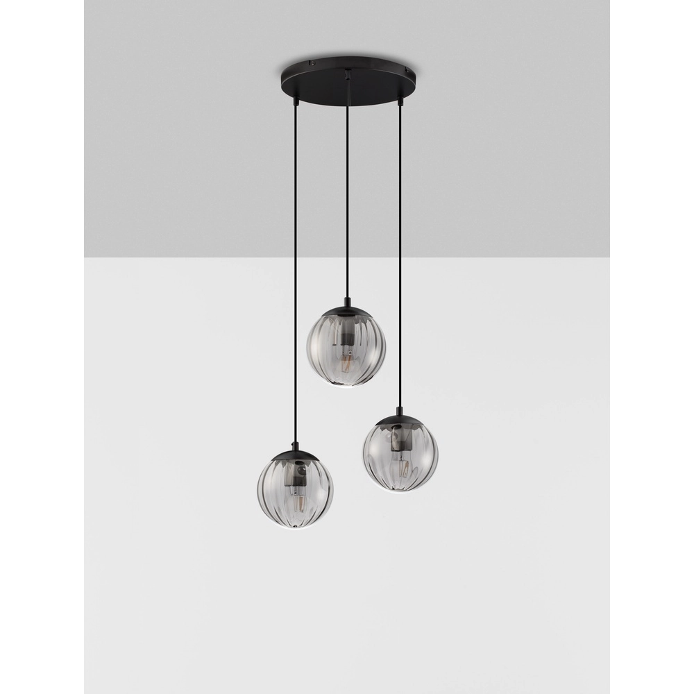 Hanglamp Abbacus 3-lichts smoke glas Lyora 5212017461056