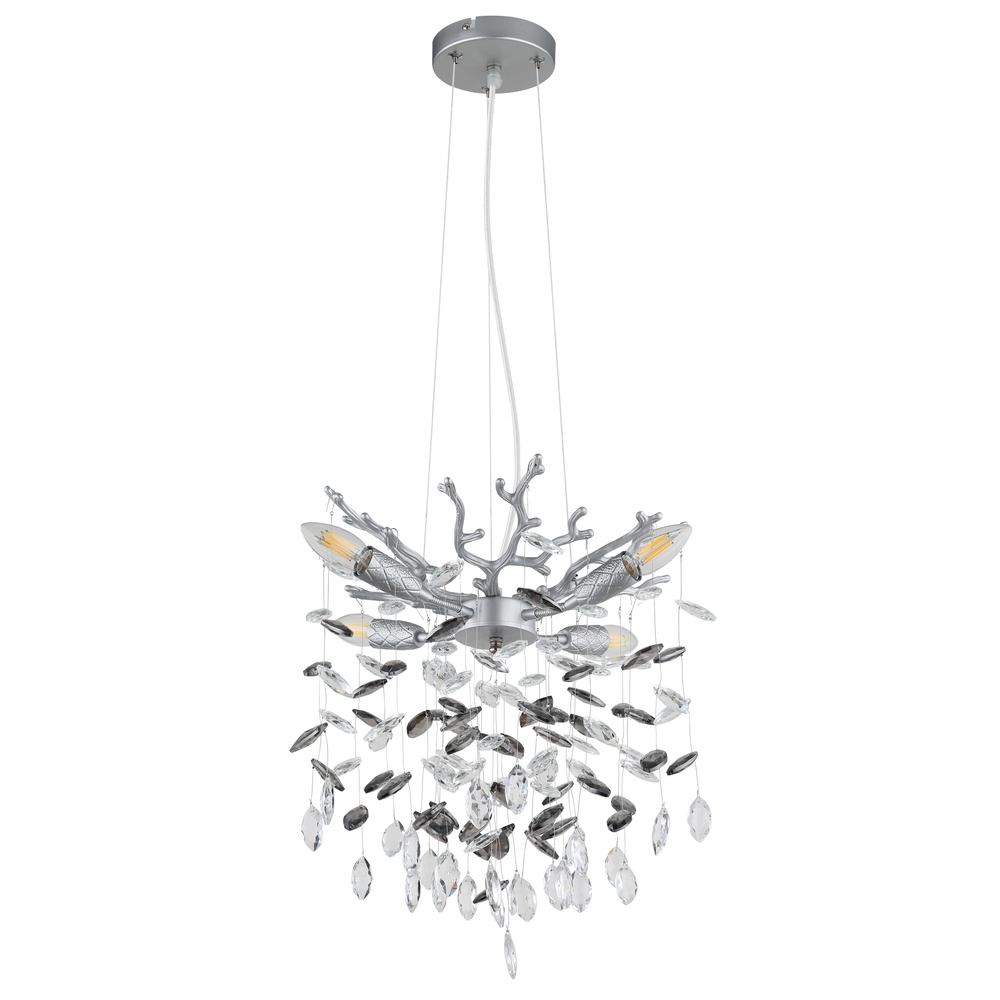 Hanglamp Queena zilvergrijs Ø 40cm Globo 9007371522675