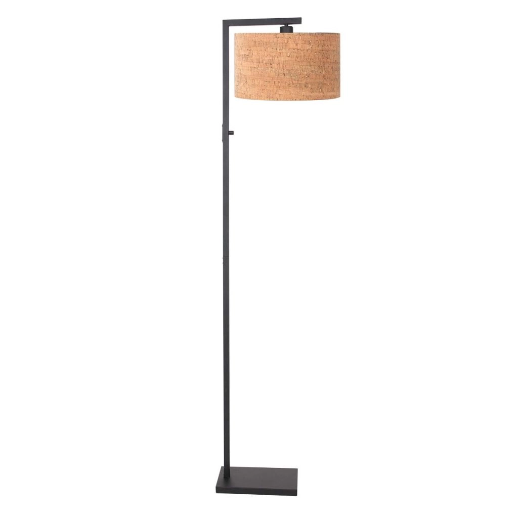 Zwarte vloerlamp Stang met kurk kap Ø30cm Steinhauer 8712746180619