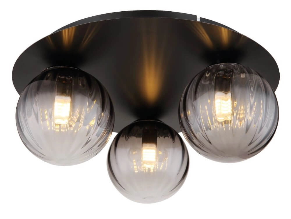 3-lichts plafondlamp Dallerta smoke glas 3-lichts plafondlamp Dallerta smoke glas