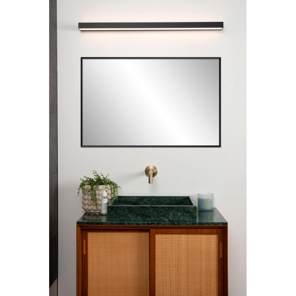 Badkamer wandlamp Alexa 90cm zwart - IP44 - 13W Lucide 5411212040541