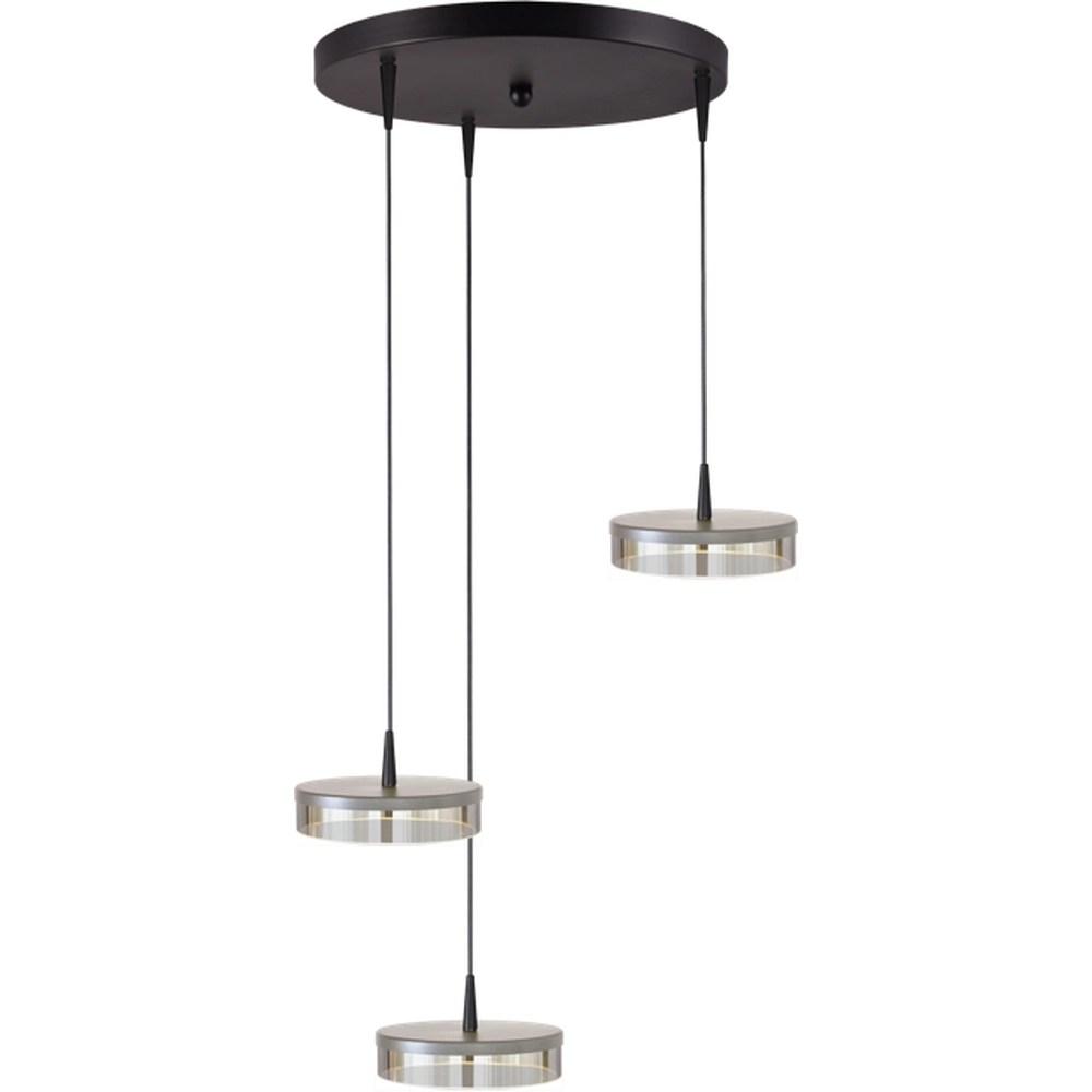 3-lichts hanglamp Imperia Ø 35cm zwart met nikkel