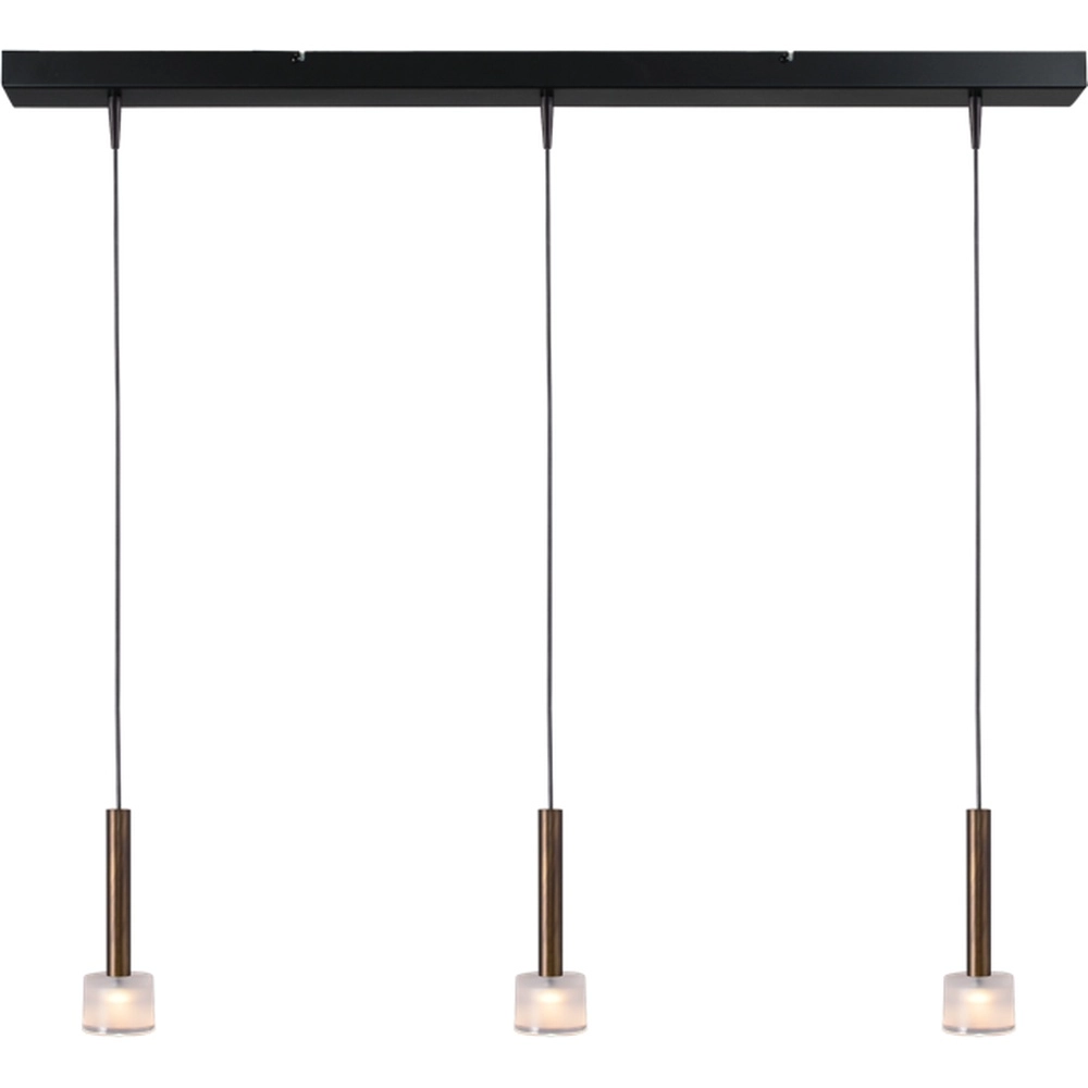 3-lichts hanglamp Fabro led - antiek koper