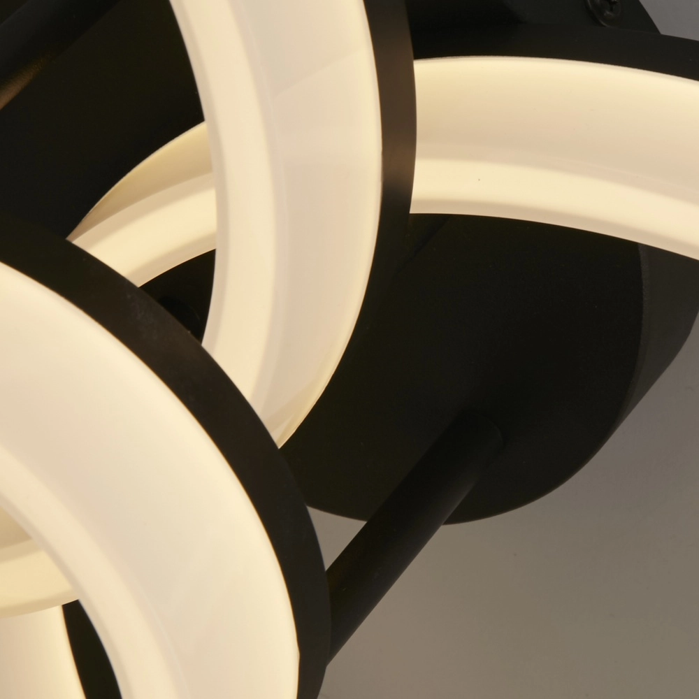 Plafondlamp Triple zwart Searchlight 5053423302966