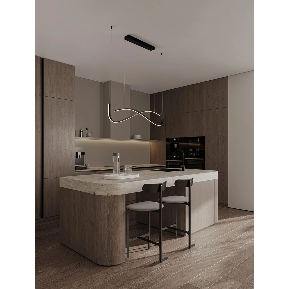 Hanglamp Brio met krul zwart Lyora 5212017479846