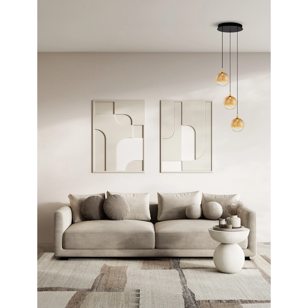 Pendant lamp Orenda 3-light amber glass Lyora 5212017477637