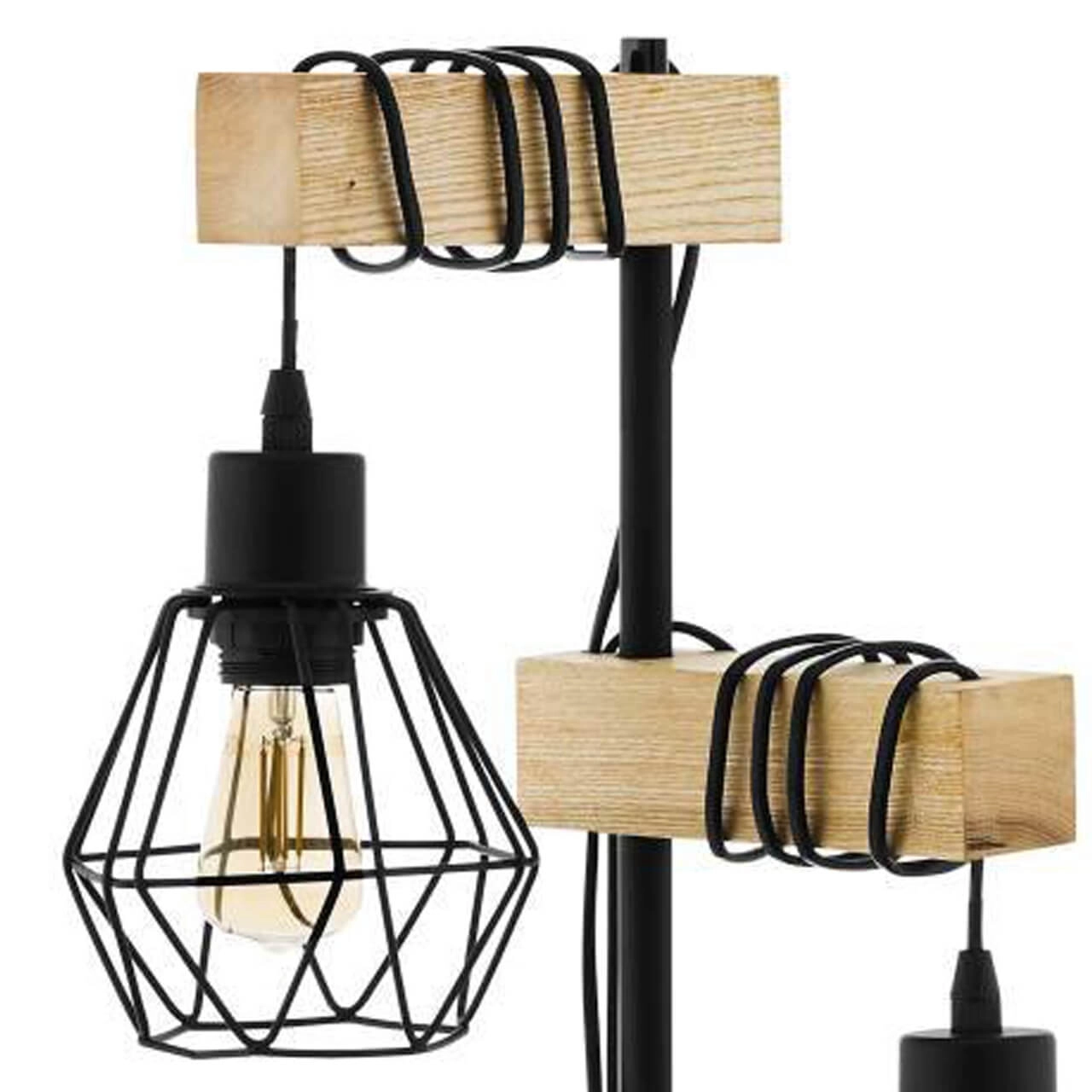 Houten vloerlamp Townshend 5 Eglo 9002759440817