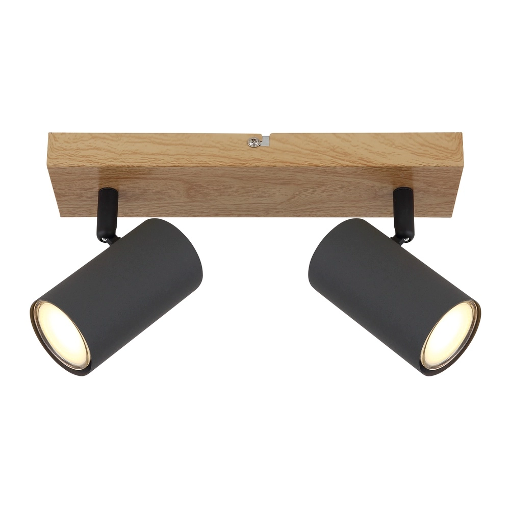 Plafondlamp 2-lichts Robby hout Globo 9007371430529