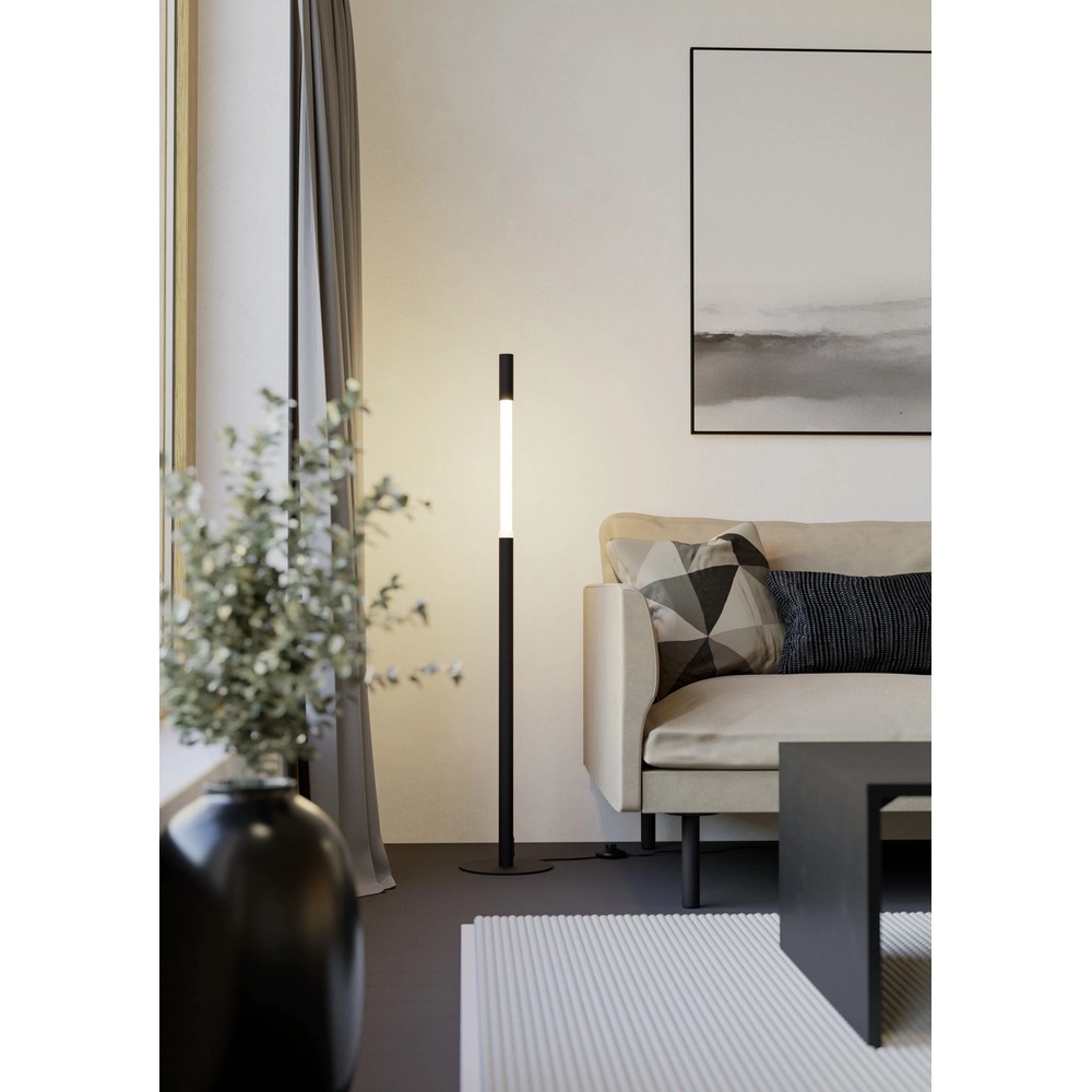 Strakke vloerlamp Parabita zwart met wit Eglo 9008606392414