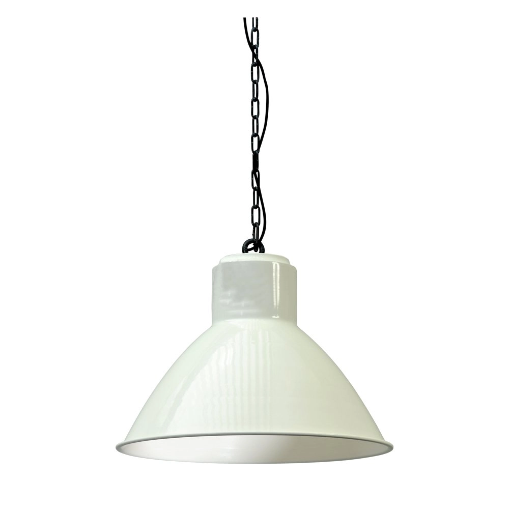 Retro industrie hanglamp Industria 44 wit met zwart Retro industrie hanglamp Industria 44 wit met zwart