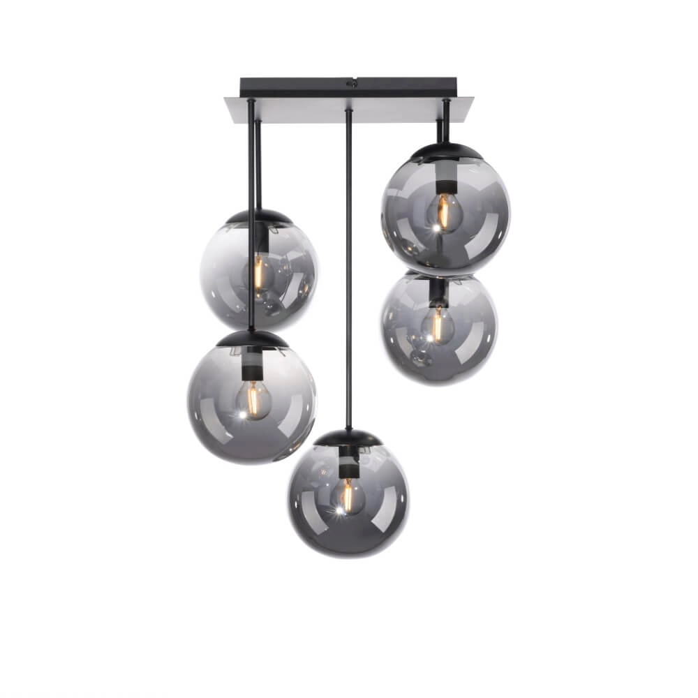 5-lichts plafondlamp Big Widow zwart Just Light 4043689988371