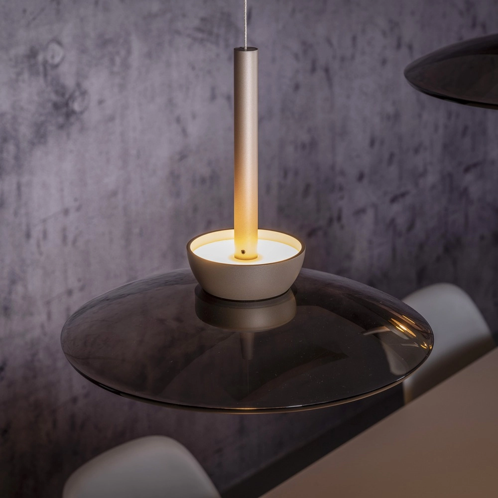 2L eettafel hanglamp Pure Moon bronce met amber glas Paul Neuhaus 4012248392980