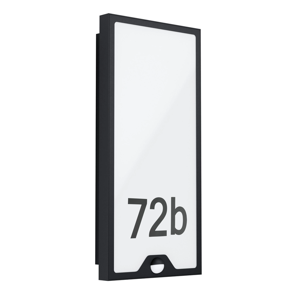 Wandlamp Casazza zwart met huisnummer