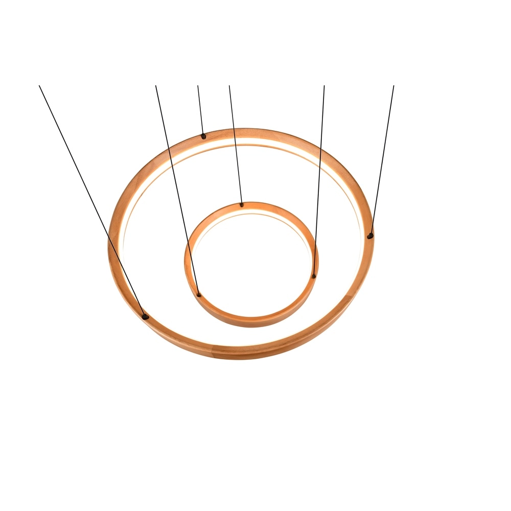 Design hanglamp Lynwood hout Ø 60cm Trio 4017807662276