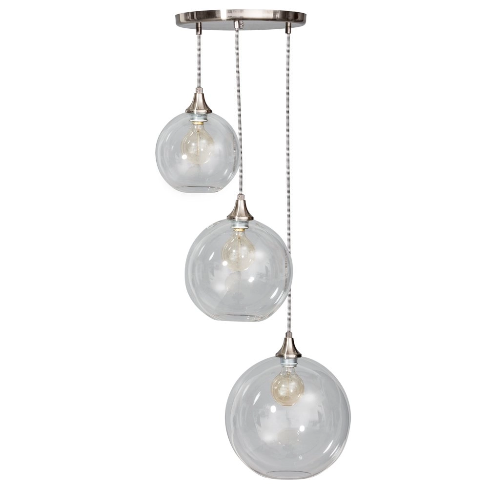 Stoere hanglamp Calvello 3-lichts metaalgrijs