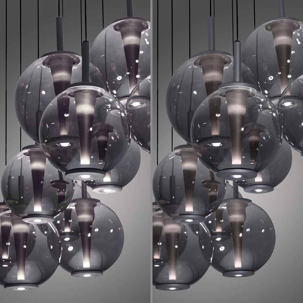 Hanglamp Pure E-Infinty mystic grey met smoke glas Paul Neuhaus 4012248397862