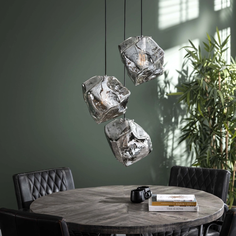 Moderne hanglamp Rock 3-lichts - chroom glas Lyora 8716803511408