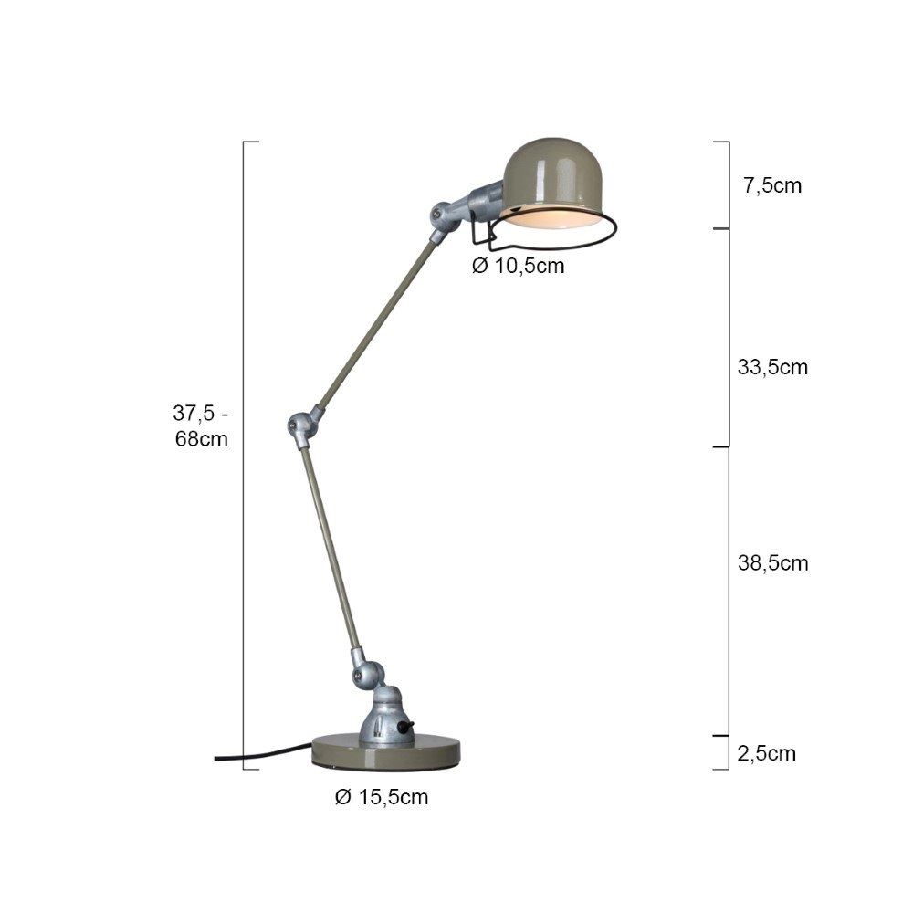 Landelijke bureaulamp Davin retro groen met grijs Steinhauer 8712746102000