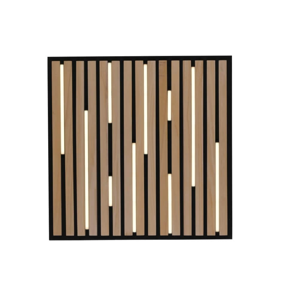 Vierkante plafondlamp Q-Akustik hout Paul Neuhaus 4012248385388