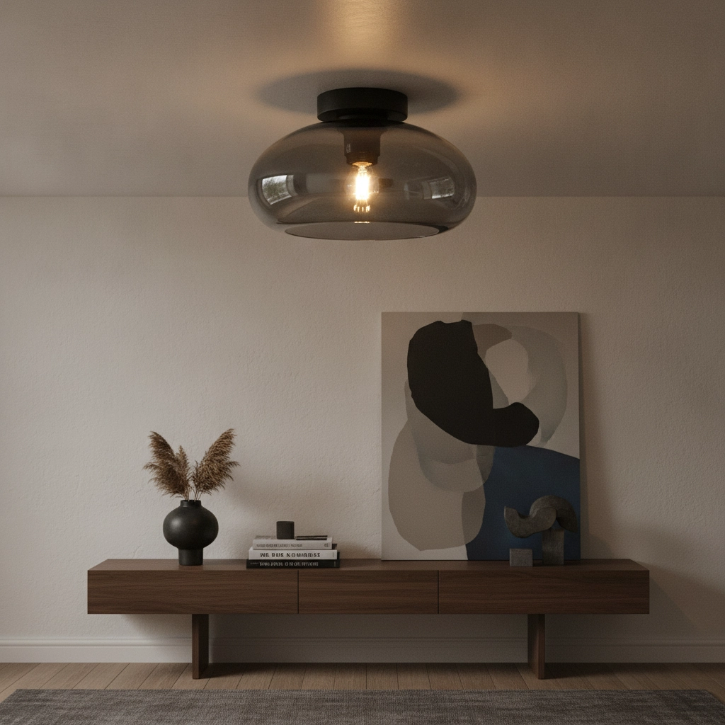 Plafondlamp Paradise grijs glas