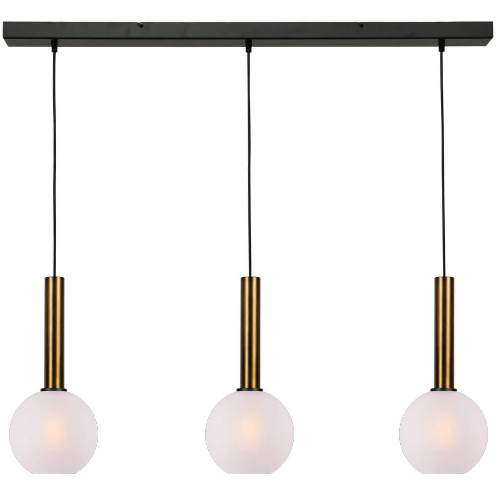 3-lichts hanglamp Bella 2 met wit glas