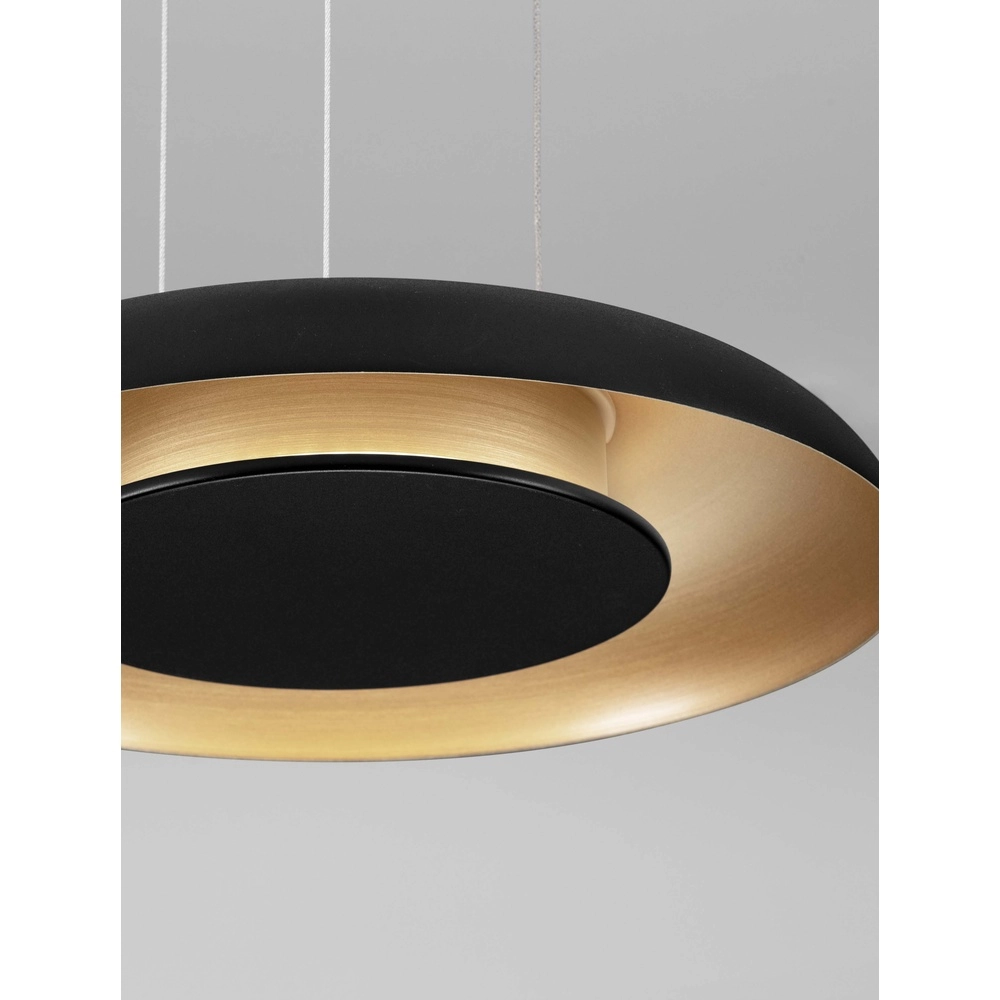 Moderne hanglamp Epos Ø 40cm zwart met goud Lyora 5212017463265