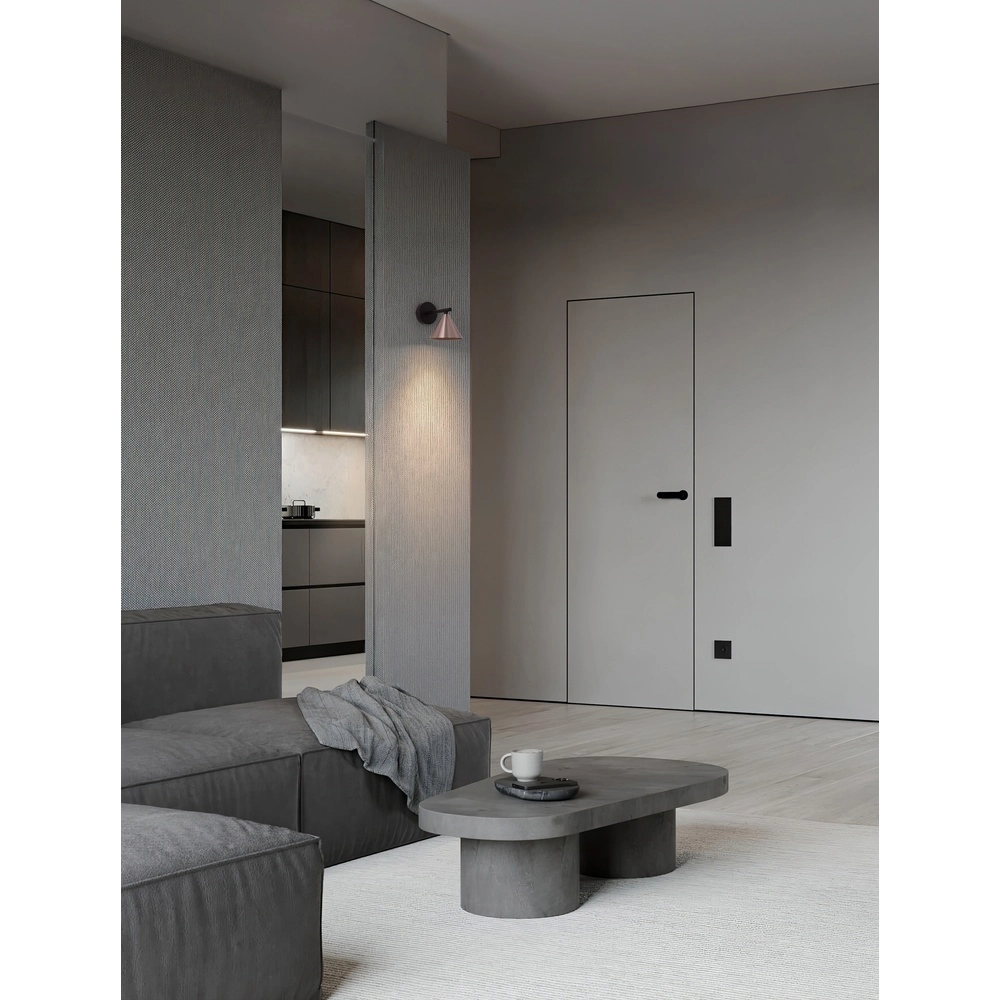 Wandlamp Conico enkel zwart met koffiebruin Lyora 5212017475381