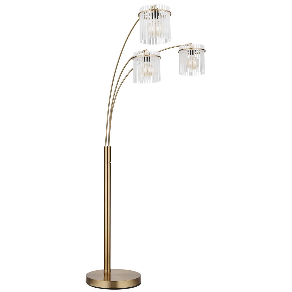 Gouden vloerlamp Gorley met glas 3-lichts Globo 9007371481019