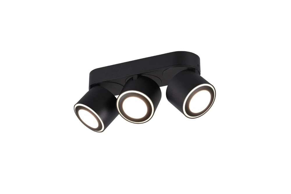 Zwarte led spot Taurus 3-lichts Zwarte led spot Taurus 3-lichts