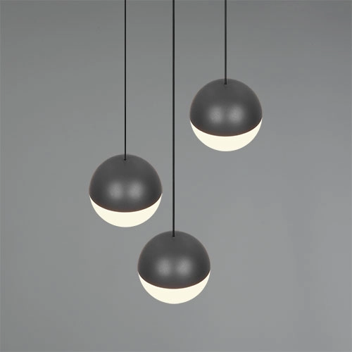 3-lichts hanglamp Senta rond antraciet Trio 4017807697834