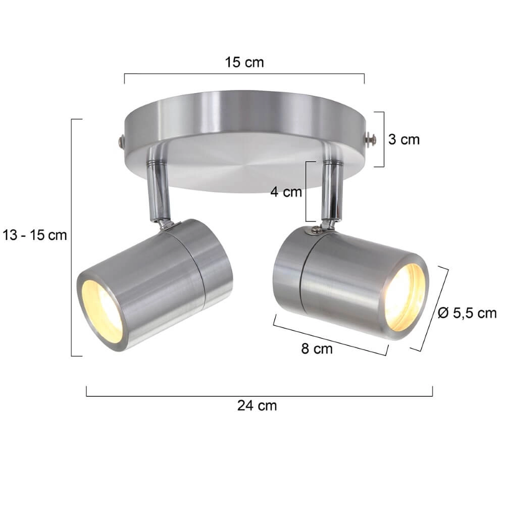 Dubbele badkamerspot Upround LED Steinhauer 8712746130072
