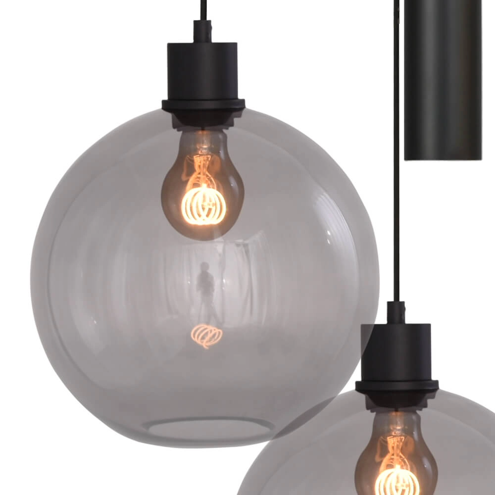 Vide hanglamp Lazise 3x Ø 25cm en 2x GU10 zwart Masterlight 8718121303581