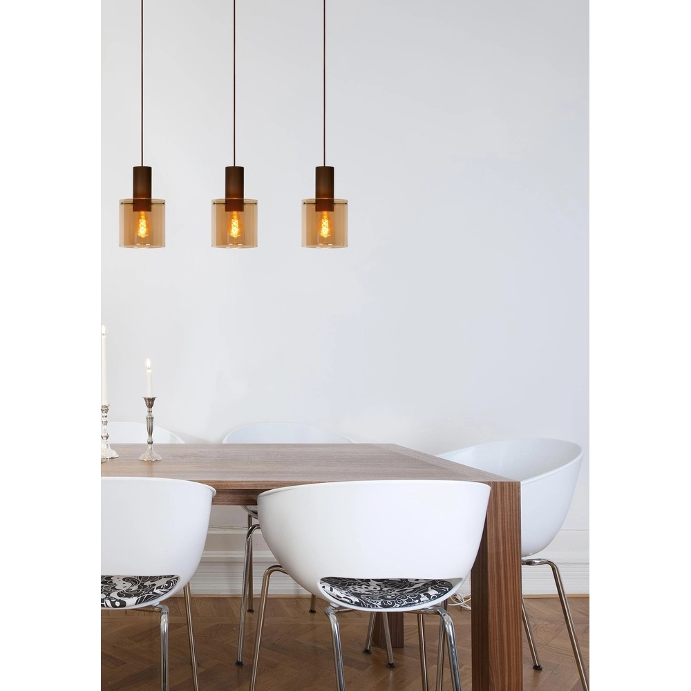Hanglamp Toledo 3-lichts amber glas Lucide 5411212740854