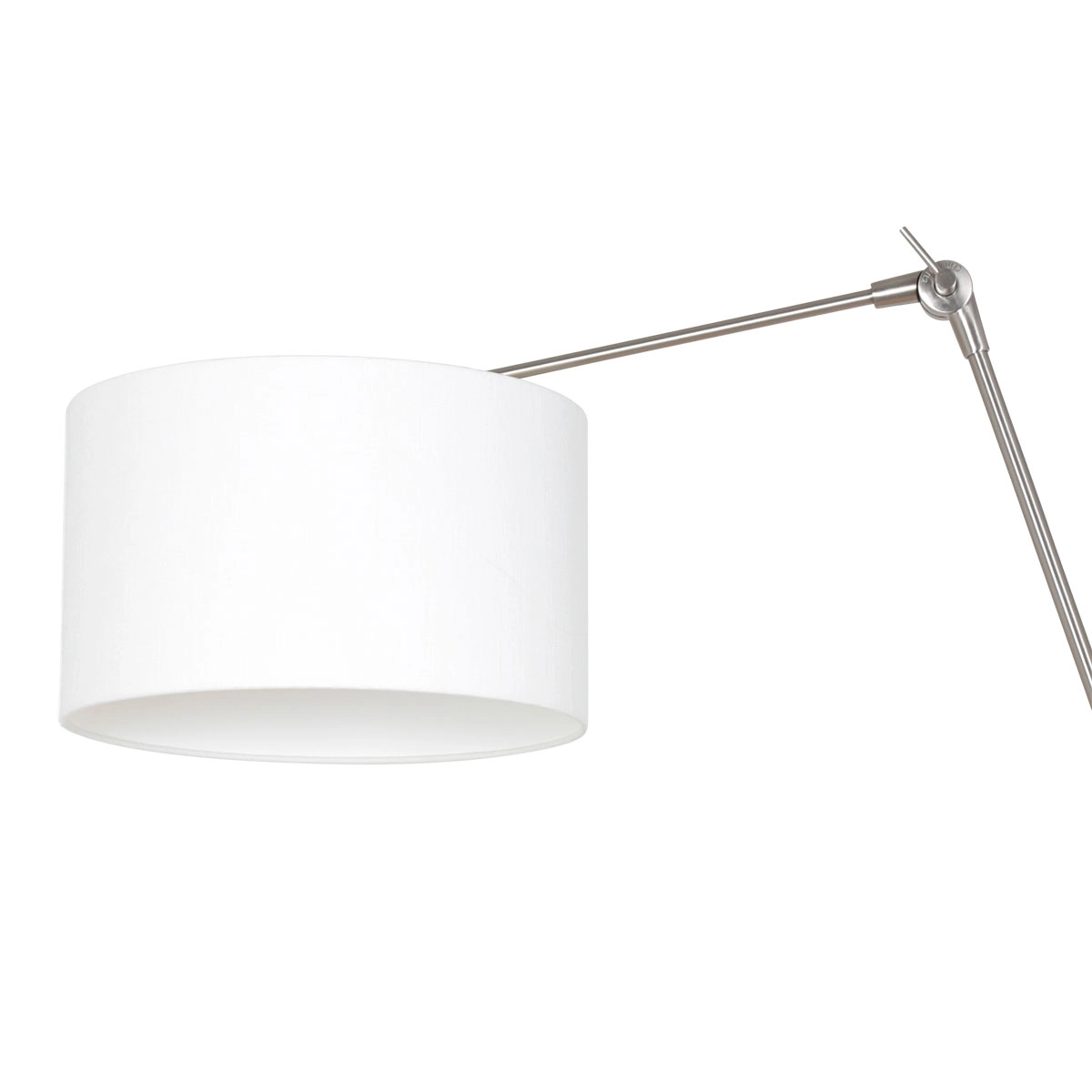 Wand Leeslamp Prestige Chic RVS met 30cm wit linnen kap Steinhauer 8712746145786