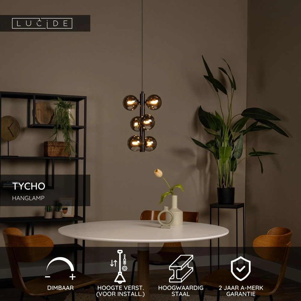 Hanglamp Tycho zwart Lucide 5411212450951