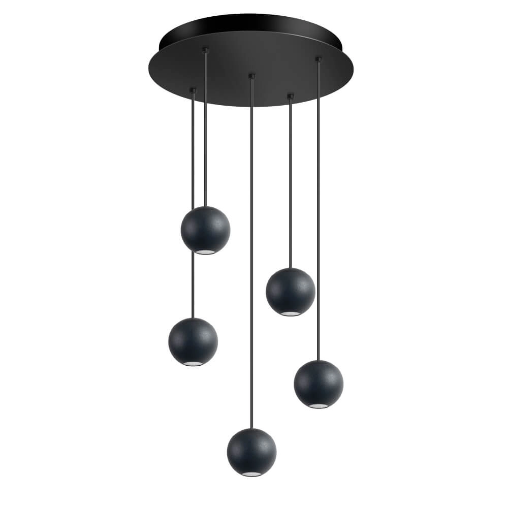 Design hanglamp Grace 5-lichts zwart ETH 8720195309109
