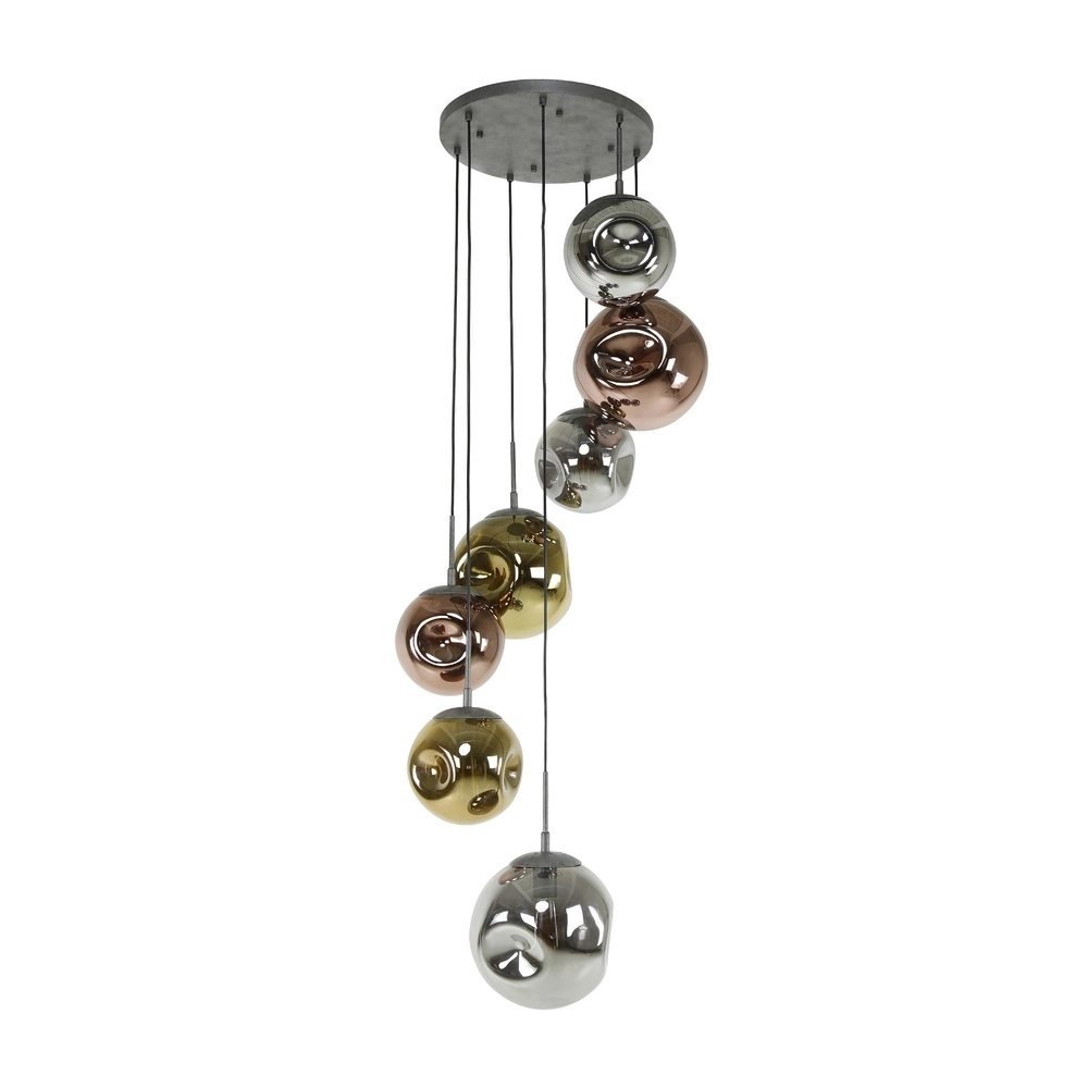 Vide hanglamp Stellar 7 glazen bollen Lyora 8716803511699