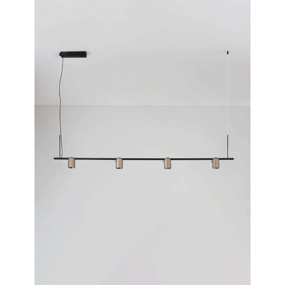 Hanglamp Sirmos zwart met mokka bruin Lyora 5212017461889