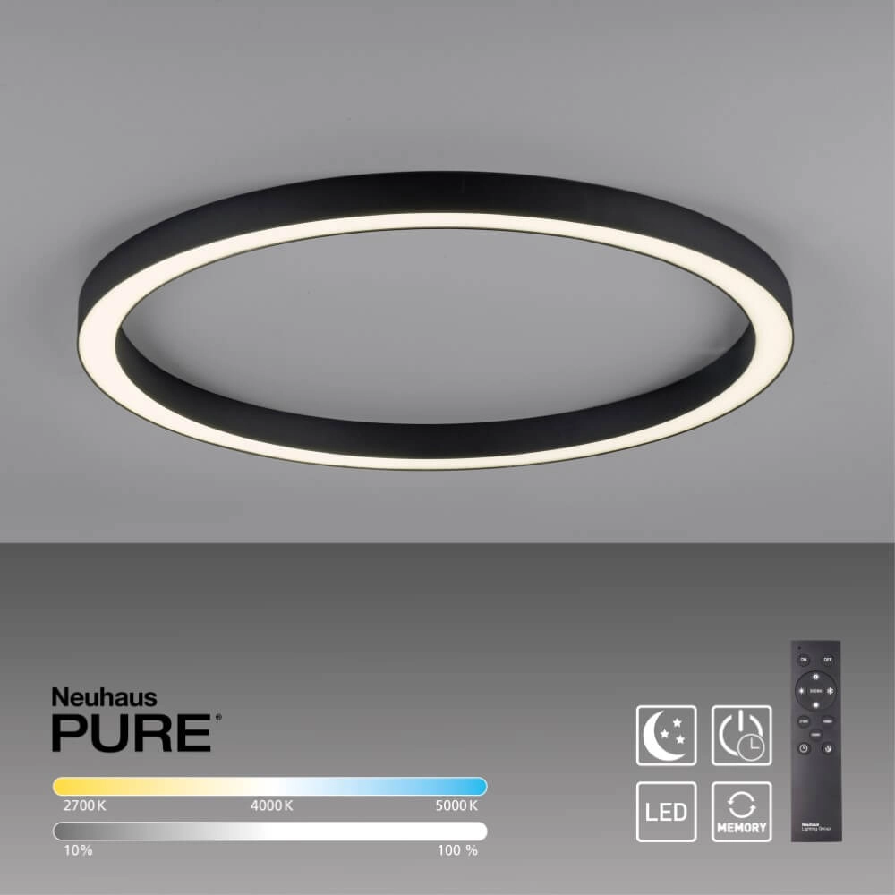 Ronde vloerlamp Pure Lines Round Ø 70cm antraciet Paul Neuhaus 4012248373521
