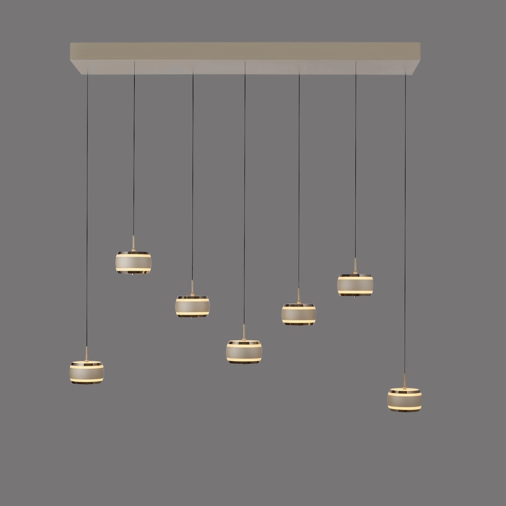 7L eettafel hanglamp Pure Falling Rings bronce