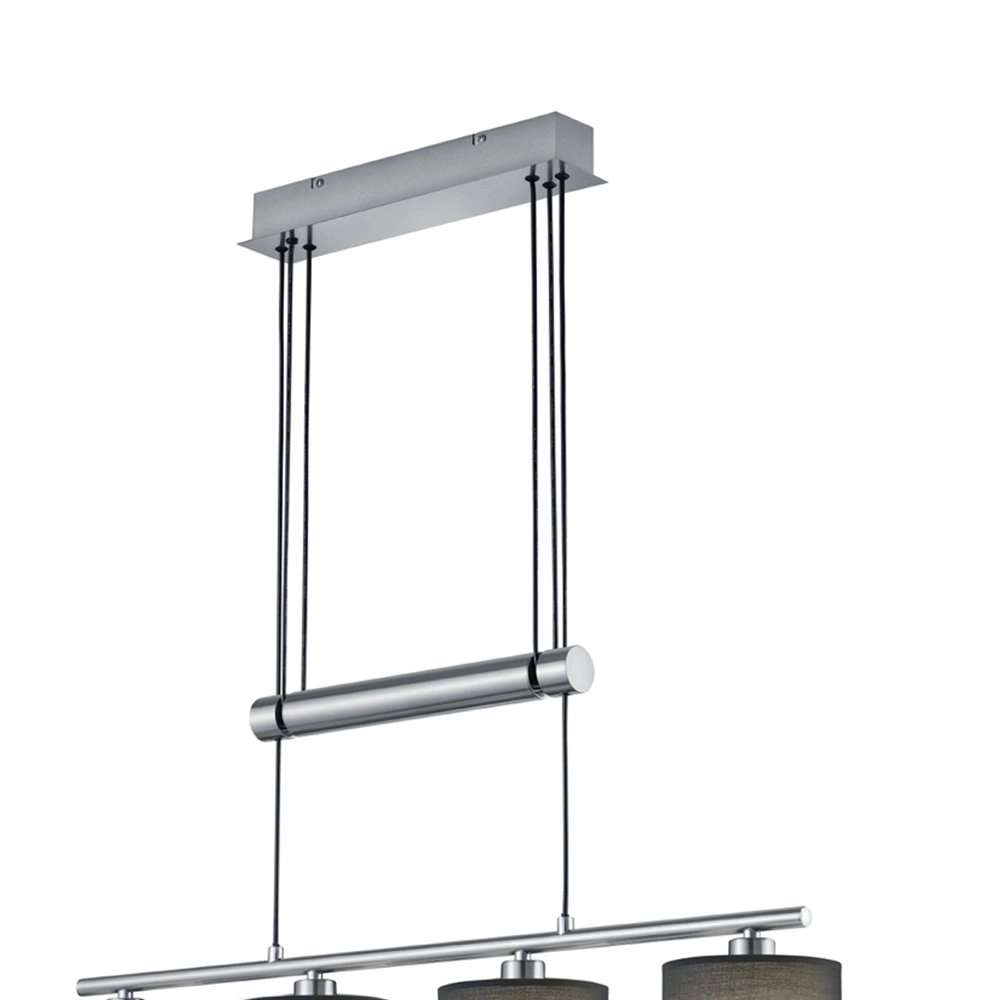 Hanglamp Garda 4-lichts nikkel mat met antraciet Trio 4017807336955