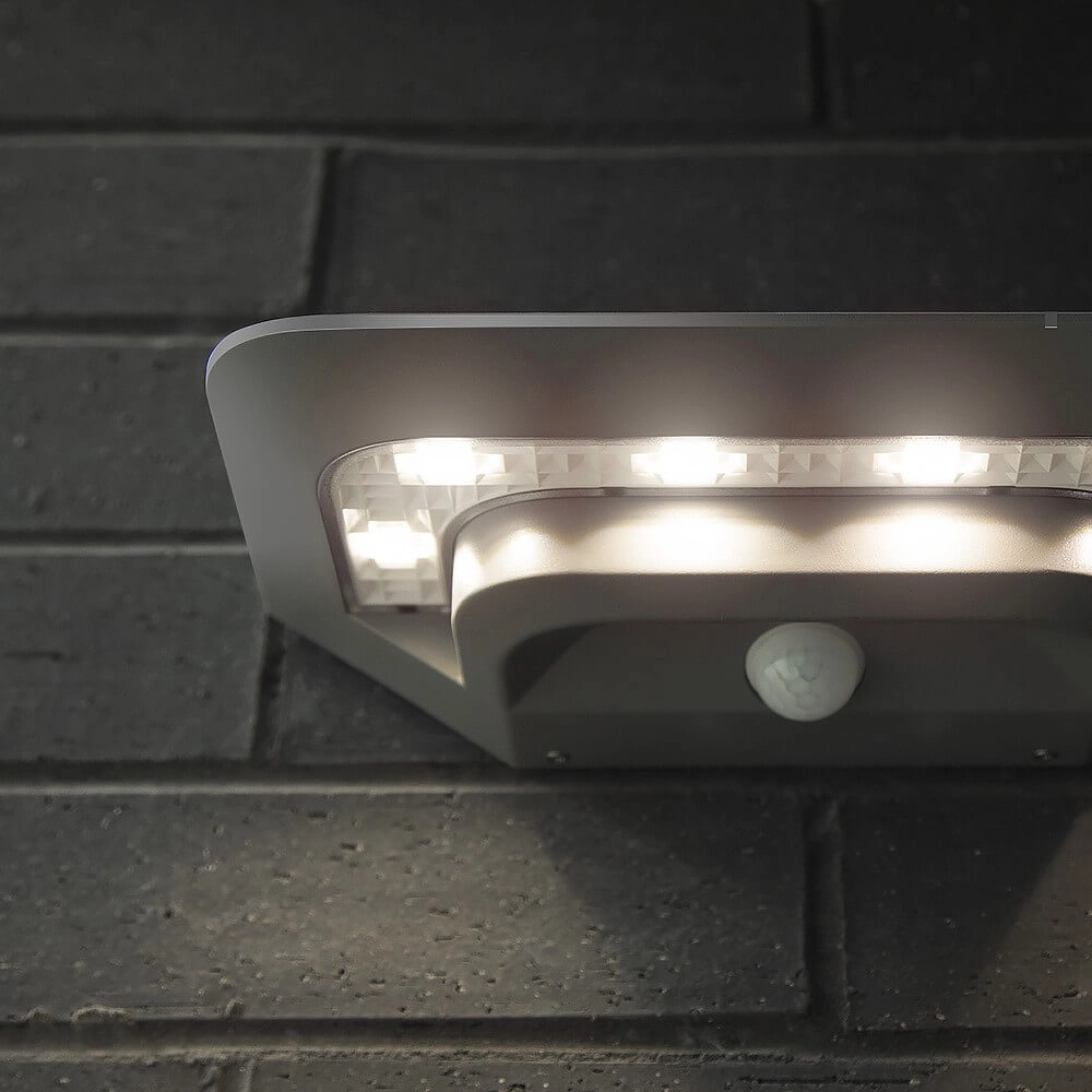 Solar wandlamp Ghost Solar zilvergrijs Lutec 4250294308191