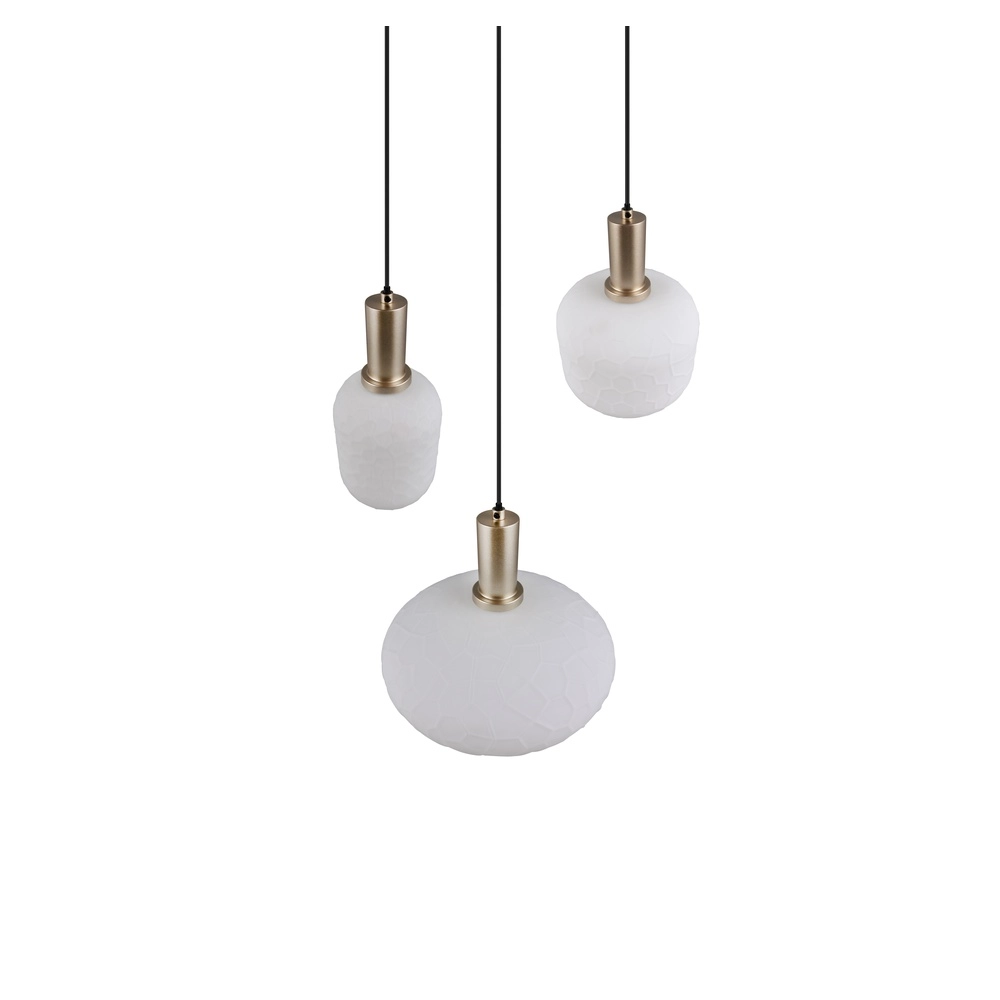 3-lichts hanglamp Emelie goud met wit glas Trio 4017807724318
