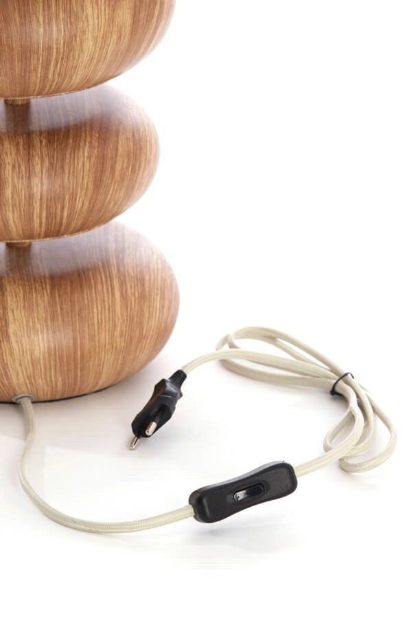 Tafellamp Danialo hout met crème 60cm Light & Living 8717807756826