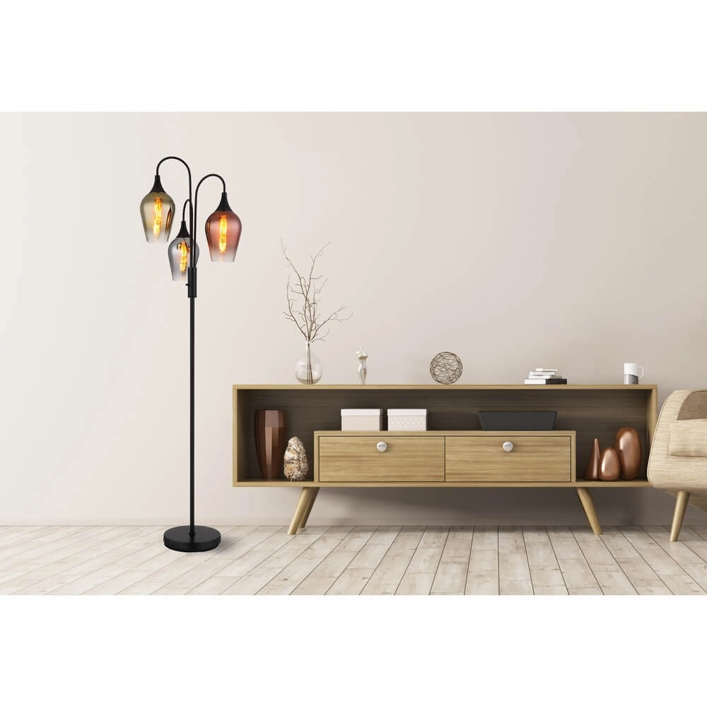 Vloerlamp Lavus gekleurd glas 3-lichts Globo 9007371474202