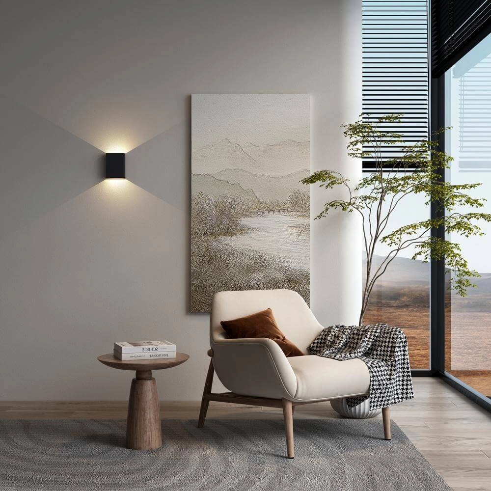 Strakke wandlamp Memphis zwart Artdelight 8720701102408